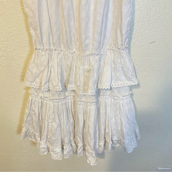 MISA Lilian Dress in White Tassel Ruffle Size Medium Boho Summer - Picture 9 of 11